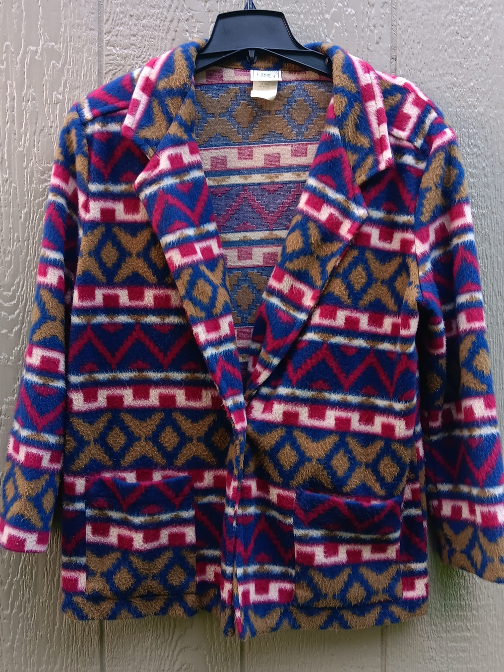 VTG 80's David Wayne Southwestern Aztec Print Blazer Jacket Size L